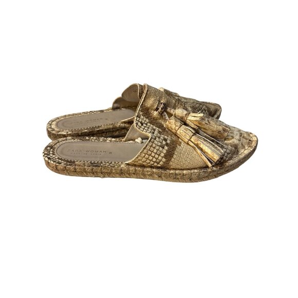 Snake-Print Tassel Slip-On Loafers By Zara Woman Size 7.5 - Picture 4 of 9